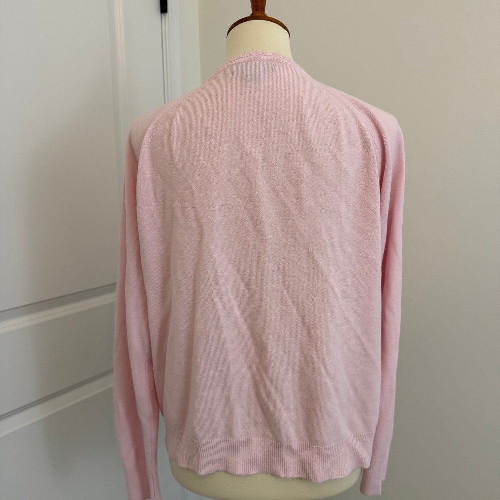 Pink Cardigan Sweater Pearl Button Womens Large Grandmacore Coquette Soft Girl - Picture 5 of 11